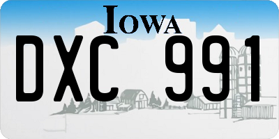 IA license plate DXC991