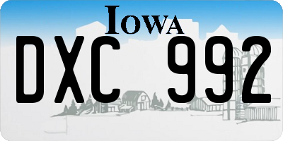 IA license plate DXC992