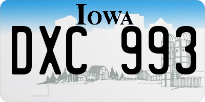 IA license plate DXC993