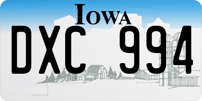 IA license plate DXC994