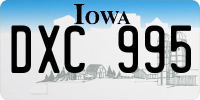 IA license plate DXC995