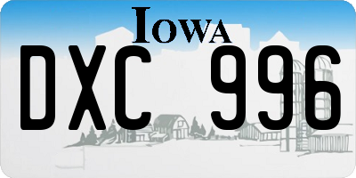 IA license plate DXC996