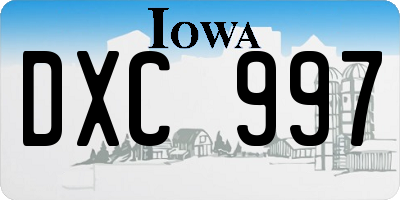 IA license plate DXC997