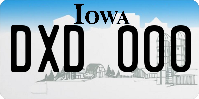 IA license plate DXD000
