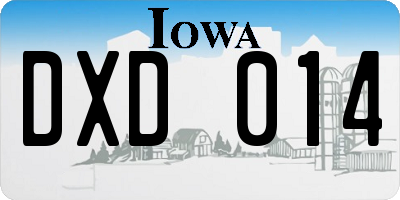 IA license plate DXD014