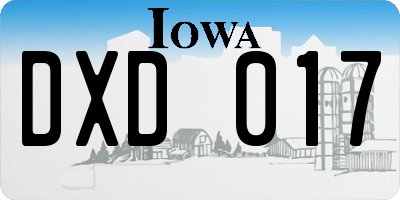 IA license plate DXD017