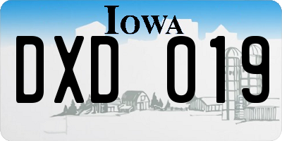 IA license plate DXD019
