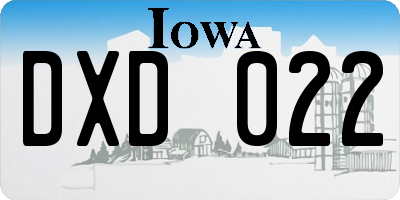 IA license plate DXD022