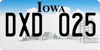 IA license plate DXD025