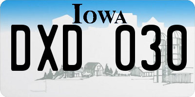 IA license plate DXD030