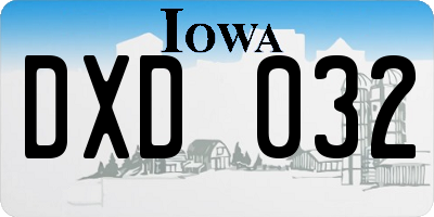 IA license plate DXD032