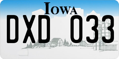 IA license plate DXD033