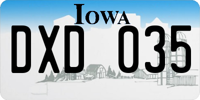 IA license plate DXD035