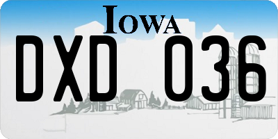 IA license plate DXD036