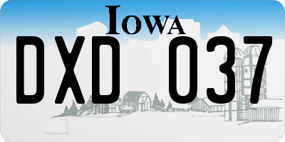 IA license plate DXD037