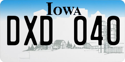 IA license plate DXD040