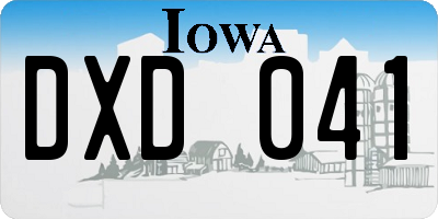 IA license plate DXD041