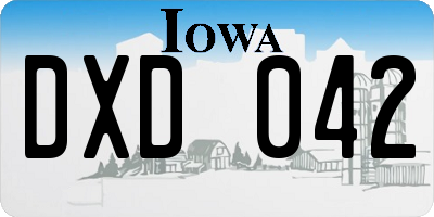 IA license plate DXD042