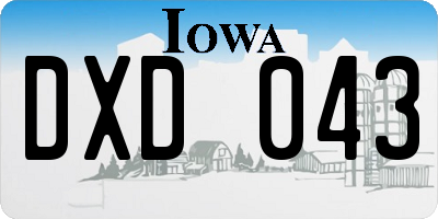 IA license plate DXD043