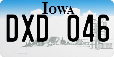 IA license plate DXD046