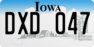 IA license plate DXD047