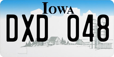 IA license plate DXD048