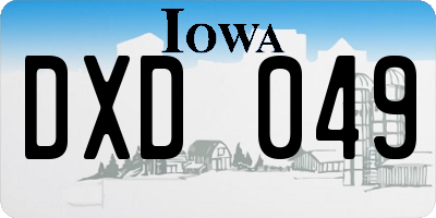 IA license plate DXD049