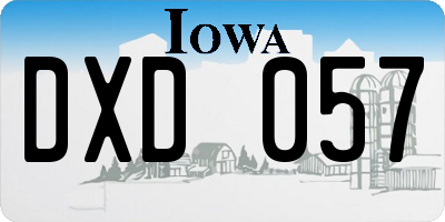 IA license plate DXD057