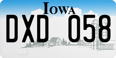 IA license plate DXD058