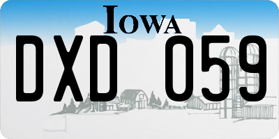 IA license plate DXD059