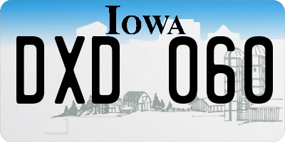 IA license plate DXD060
