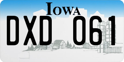 IA license plate DXD061