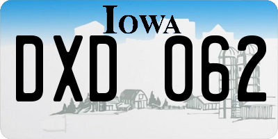 IA license plate DXD062