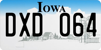 IA license plate DXD064