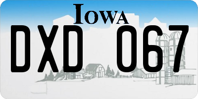 IA license plate DXD067