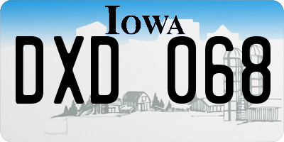IA license plate DXD068