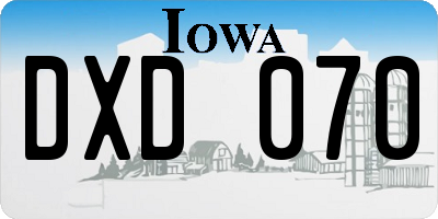 IA license plate DXD070