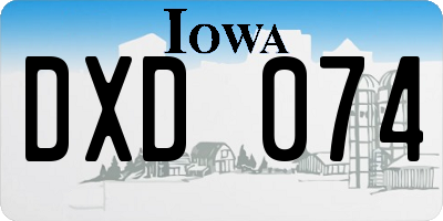 IA license plate DXD074