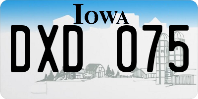 IA license plate DXD075