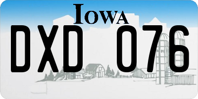 IA license plate DXD076