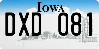 IA license plate DXD081