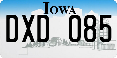 IA license plate DXD085