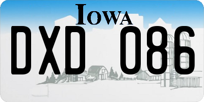 IA license plate DXD086