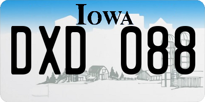 IA license plate DXD088