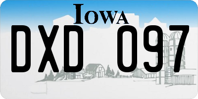 IA license plate DXD097