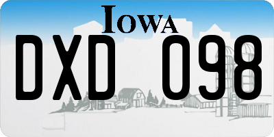 IA license plate DXD098