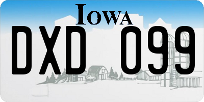 IA license plate DXD099