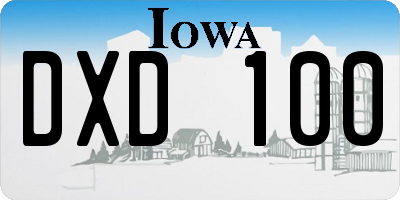 IA license plate DXD100