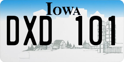 IA license plate DXD101