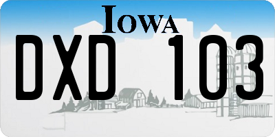 IA license plate DXD103